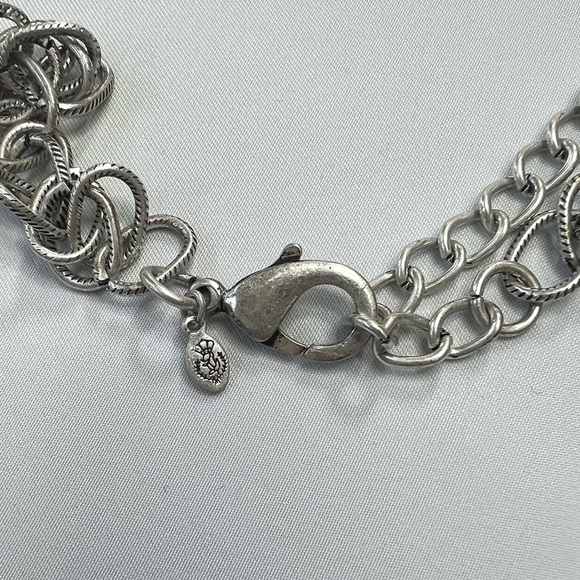 Premier Designs Sterling Silver reversible Turquoise silver Necklace - Picture 7 of 14